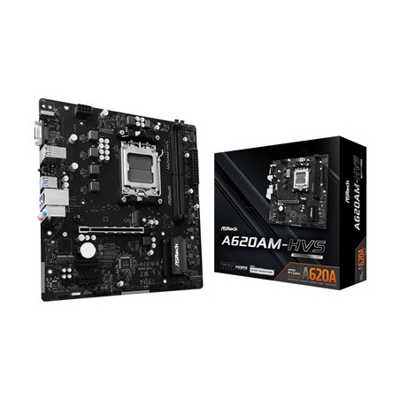 ASRock A620AM-HVS AMD AM5 Socket Motherboard  Micro-ATX  2x DDR5 Slots  2x M.2 Socket  GbE LAN  1x D-Sub / 1x HDMI Port