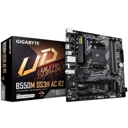 Gigabyte B550M DS3H AC R2 Ultra Durable AMD AM4 Socket Motherboard  Micro-ATX  4x DDR4 Slots  2x M.2 Socket  GbE LAN  Wi-Fi 5  1
