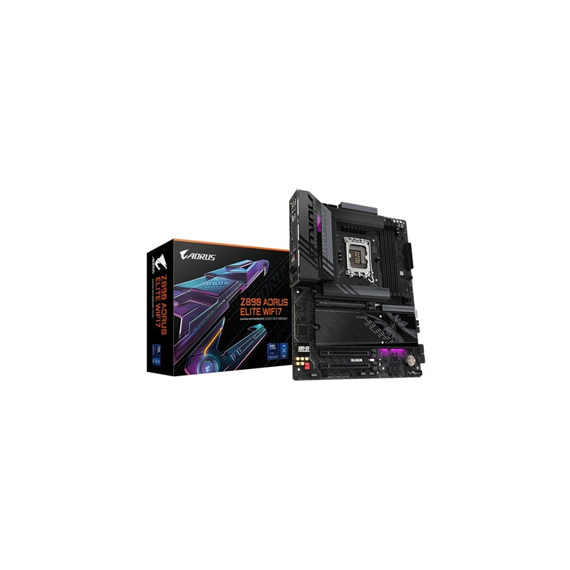 Gigabyte Z890 AORUS ELITE WIFI7 Intel 1851 Socket Motherboard  ATX  4x DDR5 Slots  4x M.2 Sockets  2x USB-C Port  Fitted I/O Shi