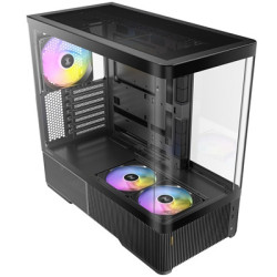 Antec Constellation C6 Curve ARGB Mid Tower Gaming PC Case  3-Sided Curved Tempered Glass  3 Pre-Installed ARGB PWM Fans  USB-C 