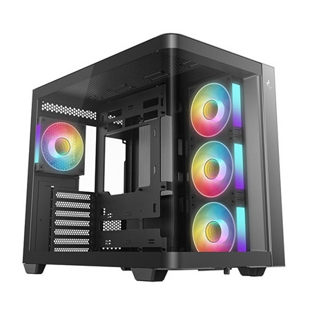 DeepCool CG530U 4F Case Black  Mid- Tower  2x USB 3.0  Tempered Glass Side Window Panel  ITX/Micro ATX/ATX