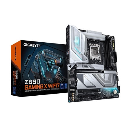 Gigabyte Z890 GAMING X WIFI7 Intel 1851 Socket Motherboard  ATX  4x DDR5 Slots  4x M.2 Sockets  2x USB-C Port  Fitted I/O Shield