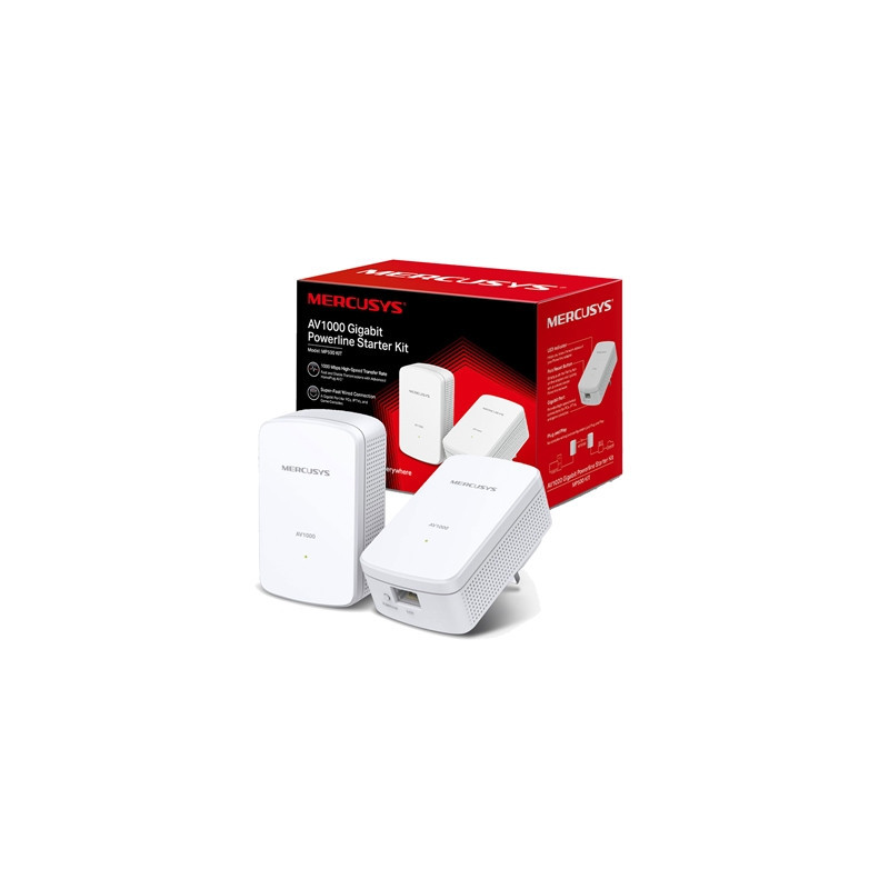 Mercusys MP500 KIT AV1000 Gigabit Powerline Starter Kit (UK Plug)