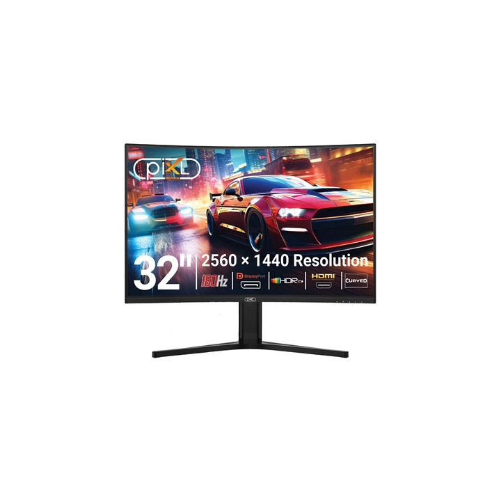piXL X-Series GS32QIDPHA 32 Inch QHD VA  Curved (1500R) Gaming Monitor with 180Hz Refresh Rate  2560 x 1440 Resolution  1ms Resp