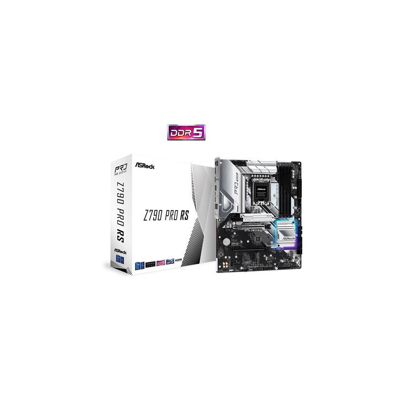 ASRock Z790 Pro RS Intel 1700 Socket Motherboard  ATX  4x DDR5 Slots  4x M.2 Sockets  Fitted I/O Shield  2.5GbE LAN  1x DisplayP