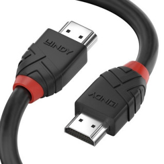 LINDY 36470 Black Line HDMI Cable  HDMI 2.0 (M) to HDMI 2.0 (M)  0.5m  Black & Red  Supports UHD Resolutions up to 4096x2160@60H