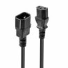 Lindy 30331 2m IEC C14 (Kettle) To IEC C13 (Kettle) Mains Extension Cable - Black  Perfect for use in Offices  Control Rooms  Di