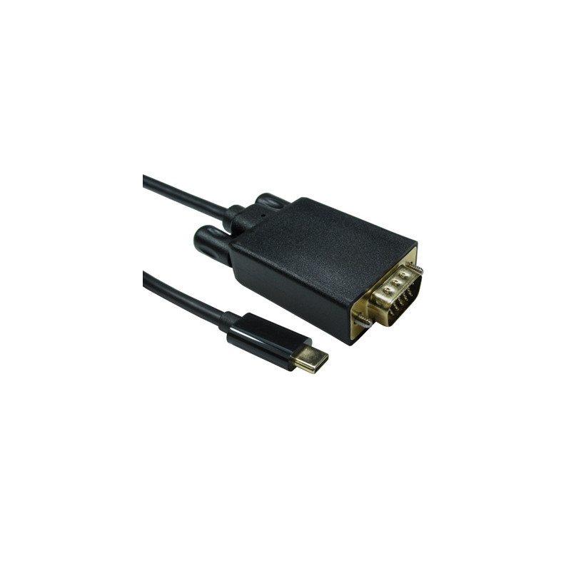 USB C to VGA 1080P 60HZ  2 Meter Black Data Cable