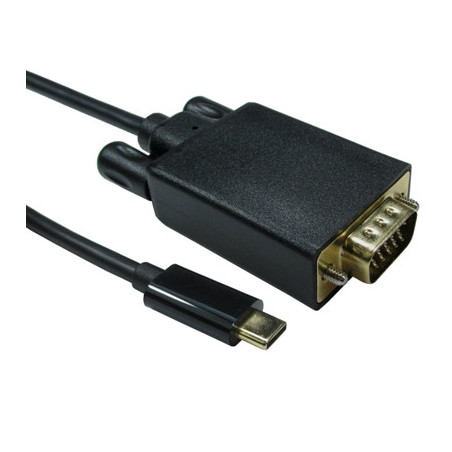 USB C to VGA 1080P 60HZ  2 Meter Black Data Cable