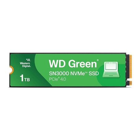 WD Green SN3000(WDS100T4G0E-00CPSO) 1TB NVMe SSD  M.2 Interface  PCIe Gen4  2280  Read 5000MB/s  Write 4200MB/s  3 Year Limited 