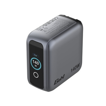 Verbatim Mini GaN Charger 140W With Display  140W 4-Port + 140W USB-C to USB-C Cable