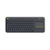 Logitech K400 Plus Wireless Touch TV Keyboard With Easy Media Control and Built-in Touchpad  HTPC Keyboard for PC-connected TV  