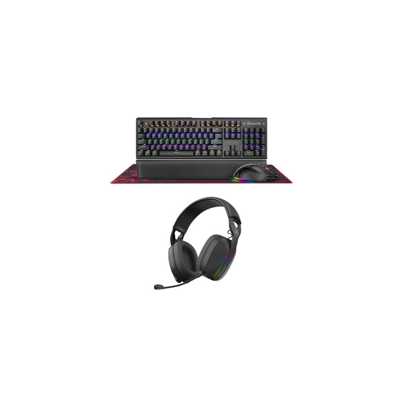 Marvo Scorpion CM420-UK RGB Mechanical Keyboard  Mouse and Mouse Pad with HG9086W Bluetooth and Wired Tri-Mode Connection RGB St