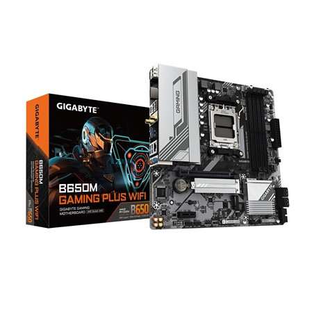 Gigabyte B650M GAMING PLUS WIFI (Rev.1.2) AMD AM5 Socket Motherboard  Micro-ATX  4x DDR5 Slots  2x M.2 Socket  Fitted I/O Shield