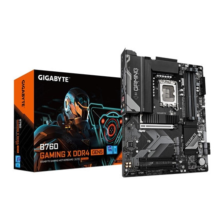 Gigabyte B760 GAMING X DDR4 GEN5 Intel 1700 Socket Motherboard  ATX  4x DDR4 Slots  3x M.2 Sockets  Fitted I/O Shield  2.5GbE LA