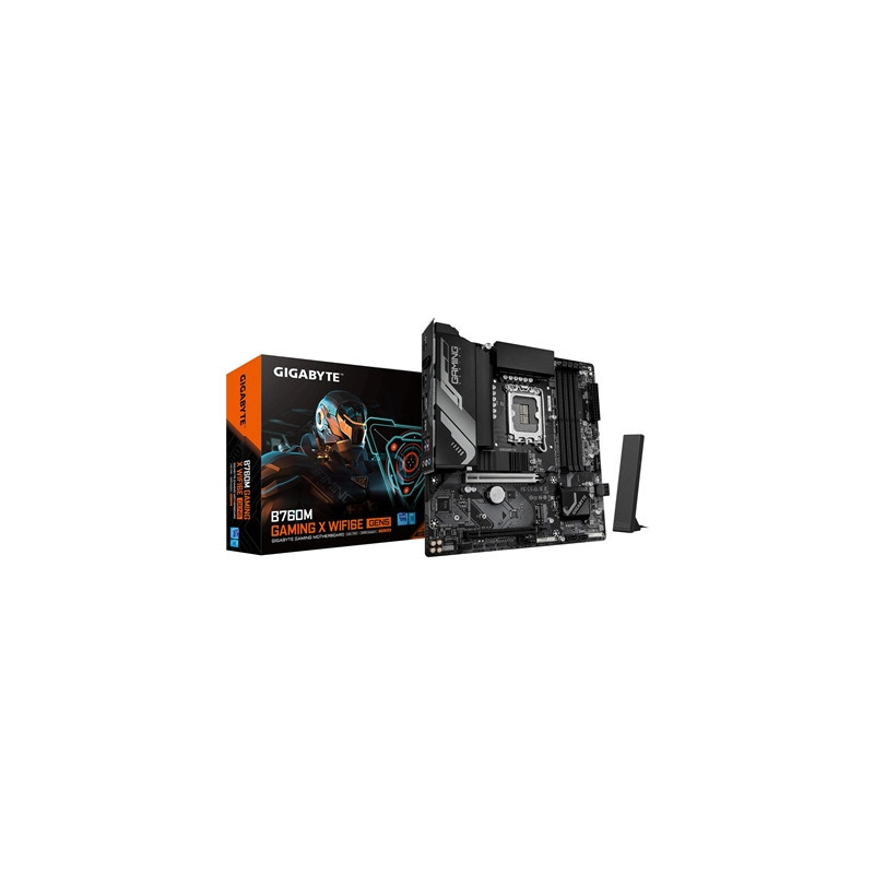 Gigabyte B760M GAMING X WIFI6E GEN 5 INTEL Socket Motherboard  Micro-ATX  4x DDR5 Slots  2x M.2 Socket  2.5GbE LAN  Wi-Fi 6E  1x