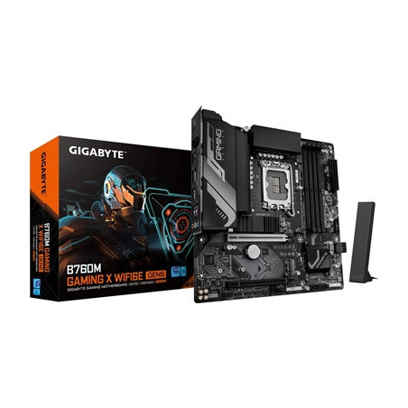 Gigabyte B760M GAMING X WIFI6E GEN 5 INTEL Socket Motherboard  Micro-ATX  4x DDR5 Slots  2x M.2 Socket  2.5GbE LAN  Wi-Fi 6E  1x