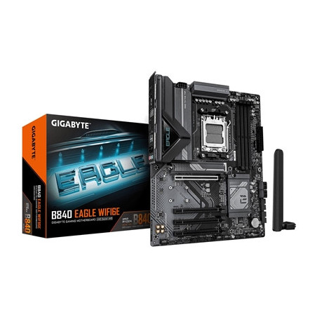 Gigabyte B840 EAGLE WIFI6E AMD AM5 Socket Motherboard  ATX  4x DDR5 Slots  3x M.2 Socket  Fitted I/O Shield  2.5GbE LAN  Wi-Fi 6