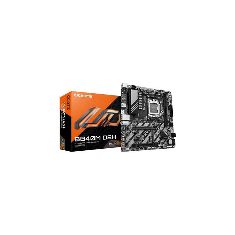 Gigabyte B840M D2H AMD AM5 Socket Motherboard  Micro-ATX  2x DDR5 Slots  2x M.2 Socket  2.5GbE LAN  1x HDMI Port