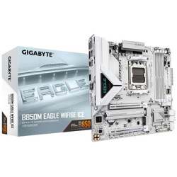 Gigabyte B850M Eagle WIFI6E ICE AMD AM5 Socket Motherboard  Micro ATX  4x DDR5 Slots  3x M.2 Sockets  Wi-Fi 6E  2x DisplayPort /