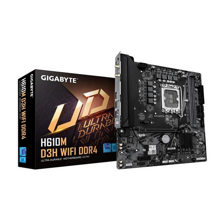 Gigabyte H610M D3H WIFI DDR4 Intel 1700 Socket Motherboard  Micro-ATX  2x DDR4 Slots  2x M.2 Socket  GbE LAN  Wi-Fi 5  1x HDMI P