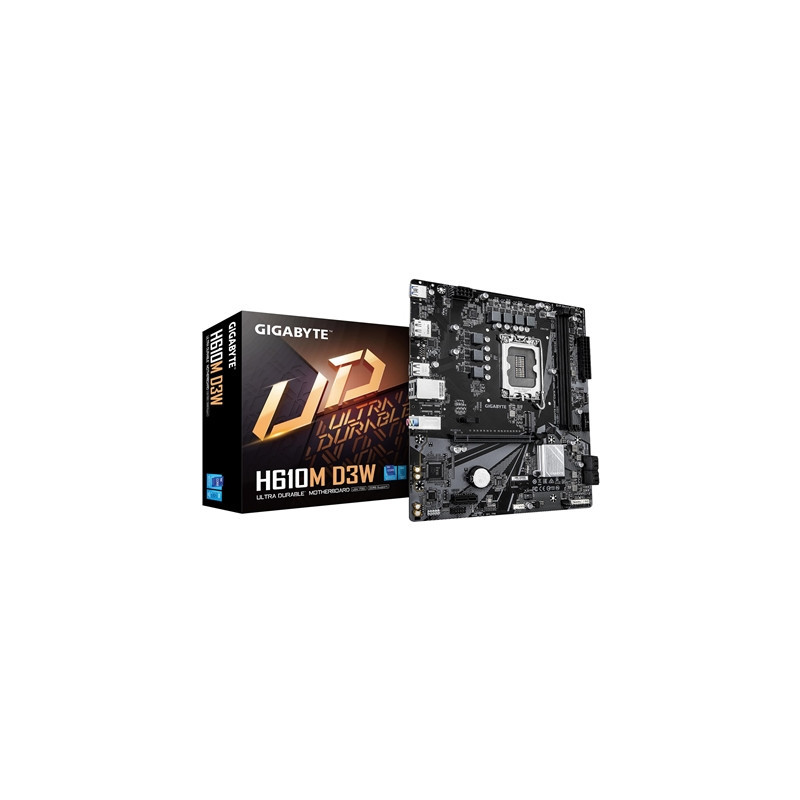 Gigabyte H610M D3W (Rev. 1.1) Intel 1700 Socket Motherboard  Micro-ATX  2x DDR5 Slots  1x M.2 Socket  GbE LAN  1x DisplayPort / 