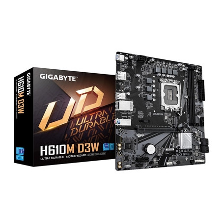 Gigabyte H610M D3W (Rev. 1.1) Intel 1700 Socket Motherboard  Micro-ATX  2x DDR5 Slots  1x M.2 Socket  GbE LAN  1x DisplayPort / 