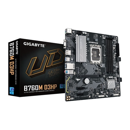 Gigabyte B760M D3HP Intel 1700 Socket Motherboard  Micro-ATX  4x DDR5 Slots  2x M.2 Sockets  1x USB-C Port  GbE LAN  1x D-Sub / 