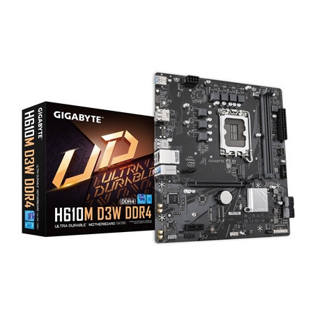 Gigabyte H610M D3W DDR4 Intel 1700 Socket Motherboard  Micro-ATX  2x DDR4 Slots  1x M.2 Socket  GbE LAN  1x DisplayPort / 1x HDM