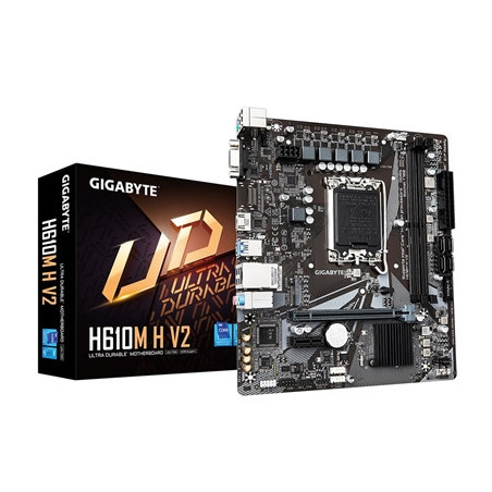 Gigabyte H610M H V2 (Rev. 1.0) Intel 1700 Socket Motherboard  Micro-ATX  2x DDR5 Slots  1x M.2 Socket  GbE LAN  1x D-Sub / 1x HD
