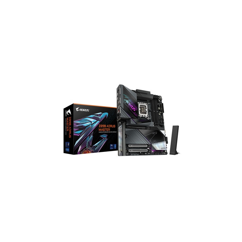 Gigabyte Z890 AORUS MASTER Intel 1851 Socket Motherboard  ATX  4x DDR5 Slots  5x M.2 Sockets  Fitted I/O Shield  10GbE LAN  Wi-F