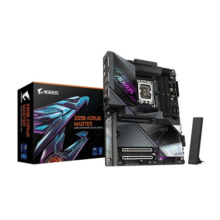 Gigabyte Z890 AORUS MASTER Intel 1851 Socket Motherboard  ATX  4x DDR5 Slots  5x M.2 Sockets  Fitted I/O Shield  10GbE LAN  Wi-F