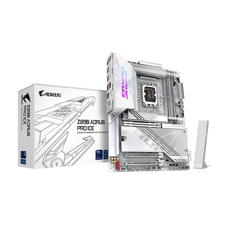 Gigabyte Z890 AORUS PRO ICE Intel 1851 Socket Motherboard  ATX  4x DDR5 Slots  5x M.2 Sockets  Fitted I/O Shield  5GbE LAN  Wi-F