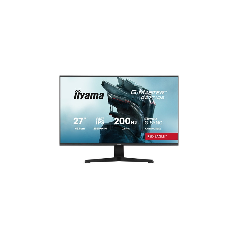 iiyama G-Master Red Eagle gaming monitor G2771QS-B1 27“ Black  Ultra Slim Bezel  QHD Resolution  IPS  200Hz  0.5ms  Nvidia G-Syn