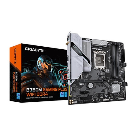 Gigabyte B760M GAMING PLUS WIFI DDR4 Intel 1700 Socket Motherboard  Micro-ATX  4x DDR4 Slots  2x M.2 Sockets  Fitted I/O Shield 
