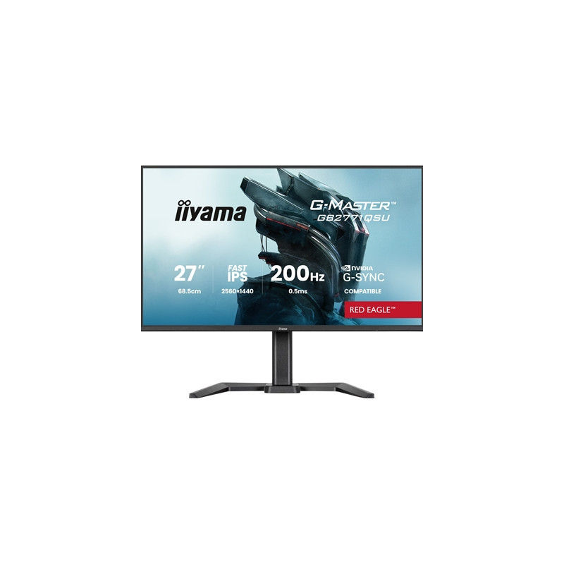 iiyama G-Master Red Eagle gaming monitor GB2771QSU-B1 27“ Black  Height Adjustable  QHD Resolution  Ultra Slim Bezel  IPS  200Hz