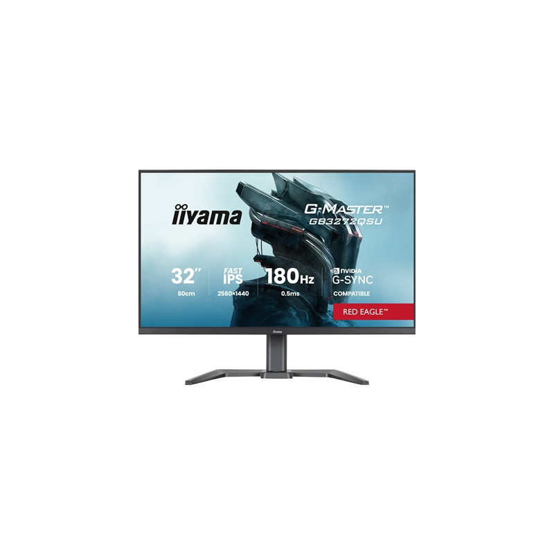 iiyama G-Master Red Eagle gaming monitor GB3272QSU-B1 32“ Black  2560 x 1440  0.5ms  180hz  Nvidia G-Sync  HDMI  DisplayPort  He
