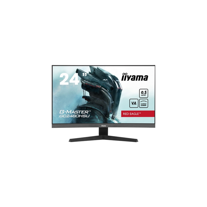 iiyama G-Master GC2480HSU-B1 Red Eagle Curved Gaming Monitor  23.6 Inch Full HD  180Hz  0.5ms  FreeSync  HDMI  Display Port  USB