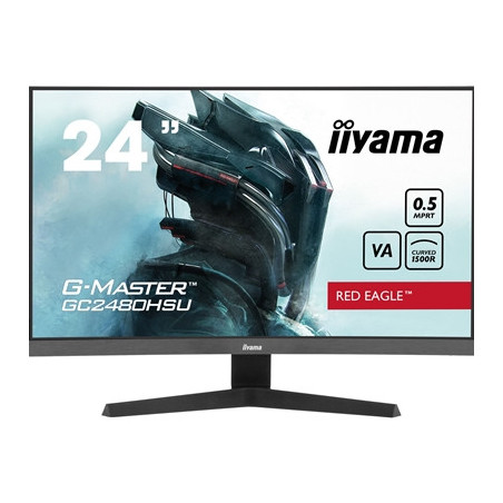 iiyama G-Master GC2480HSU-B1 Red Eagle Curved Gaming Monitor  23.6 Inch Full HD  180Hz  0.5ms  FreeSync  HDMI  Display Port  USB