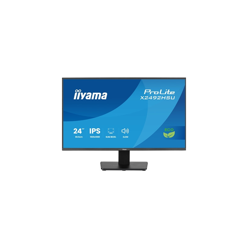 iiyama ProLite monitor X2492HSU-B1 24-Inch  Full HD  IPS  120Hz  Black  4-side slim bezel and B energy class  HDMI  Display Port