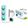 ASRock Challenger 360 Digital White AIO Liquid CPU Cooler  360mm Radiator  Triple 120mm PWM ARGB Fans  3? Digital Display  Intel