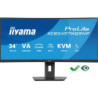 iiyama ProLite Curved Monitor XCB3497WQSNP-B1 34“ VA Ultra-Wide Screen with KVM Switch  LAN  USB-C Dock  0.4ms  120Hz  HDMI  Dis