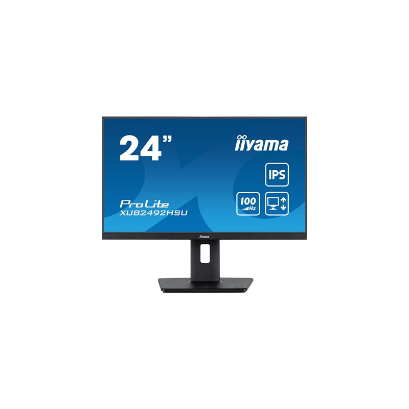 iiyama PROLITE XUB2492HSU-B6 24 inch IPS Monitor  Full HD  0.4ms  HDMI  DisplayPort  USB Hub  Freesync  100Hz  Speakers  Black  