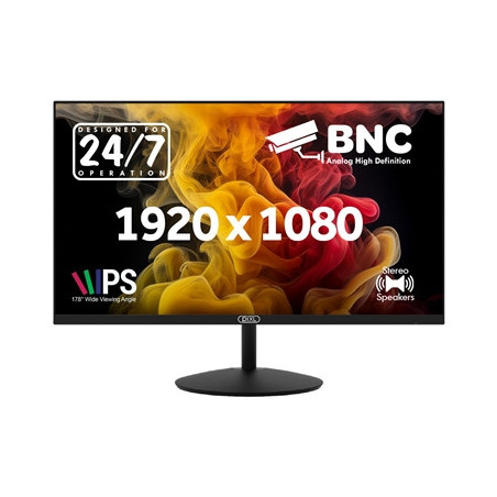 piXL 24-inch Full HD Energy Saving CCTV IPS Monitor for 24/7 use with BNC  HDMI & VGA Connections and CVBS  AHD  TVI & CVI Signa