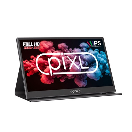 piXL PM156C 15.6 Inch 60Hz Full HD IPS Widescreen Portable Monitor with USB-C  Mini HDMI & Speakers with Foldable Case & Stand