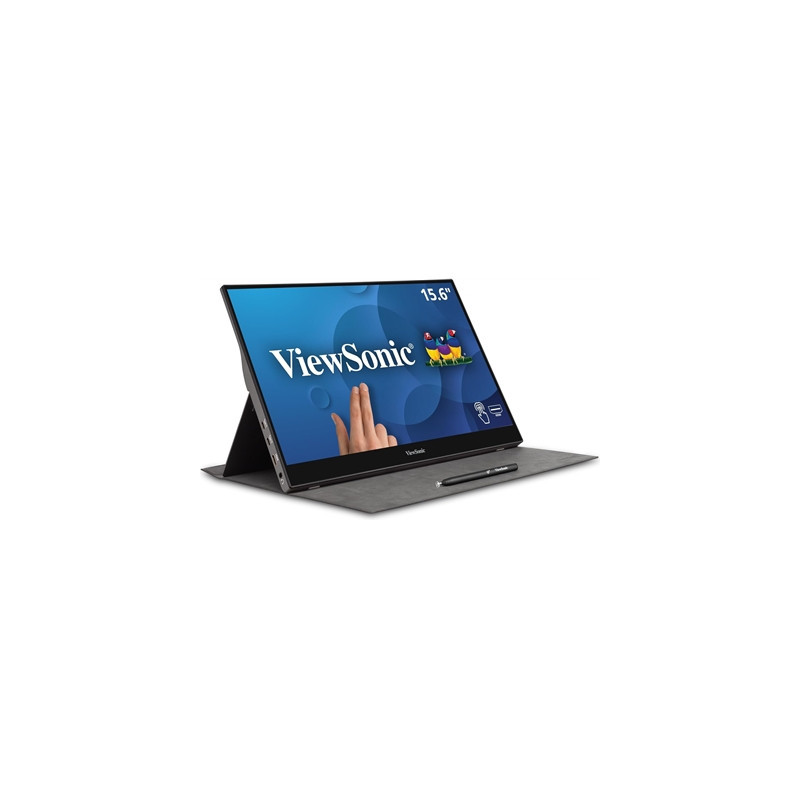Viewsonic TD1655 16-Inch USB-C Multi-Touch  IPS Portable Monitor  1920x1080  60Hz  Mini HDMI  Speakers  6.5ms  Metallic with Fol