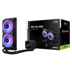 ASRock Pro 240 ARGB AIO Liquid CPU Cooler  240mm Radiator  Dual 120mm PWM Fans  Addressable RGB  Intel LGA1700/1851 & AMD AM5/AM