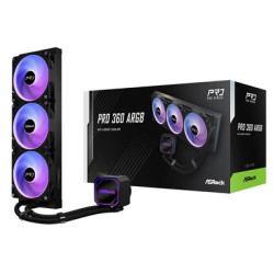 ASRock Pro 360 ARGB AIO Liquid CPU Cooler  360mm Radiator  Triple 120mm PWM Fans  Addressable RGB  Intel LGA1700/1851 & AMD AM5/