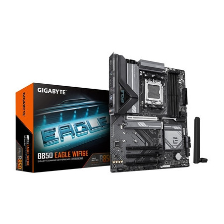 Gigabyte B850 EAGLE WIFI6E AMD AM5 Socket Motherboard  ATX  4x DDR5 Slots  3x M.2 Sockets  Fitted I/O Shield  GbE LAN  Wi-Fi 6E 