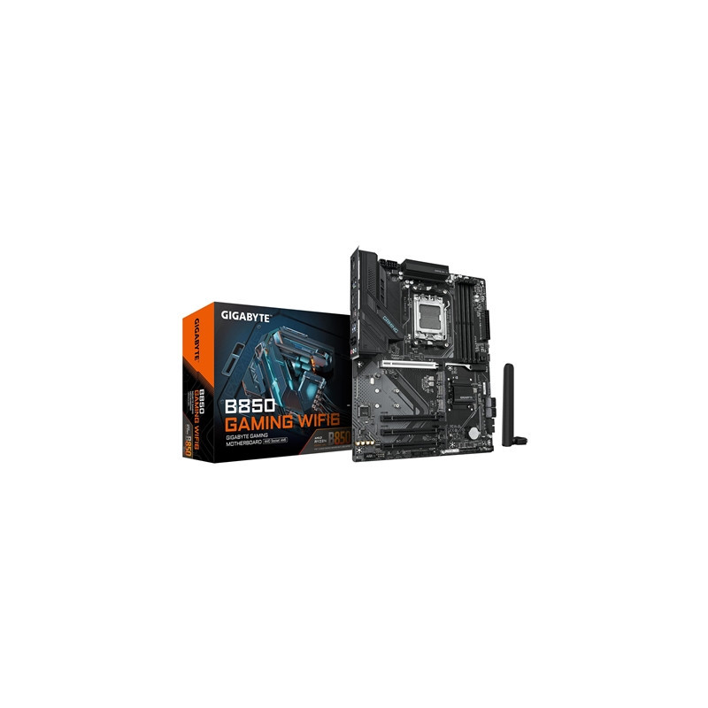 Gigabyte B850 GAMING WIFI6 AMD AM5 Socket Motherboard  ATX  4x DDR5 Slots  3x M.2 Sockets  Fitted I/O Shield  GbE LAN  Wi-Fi 6  